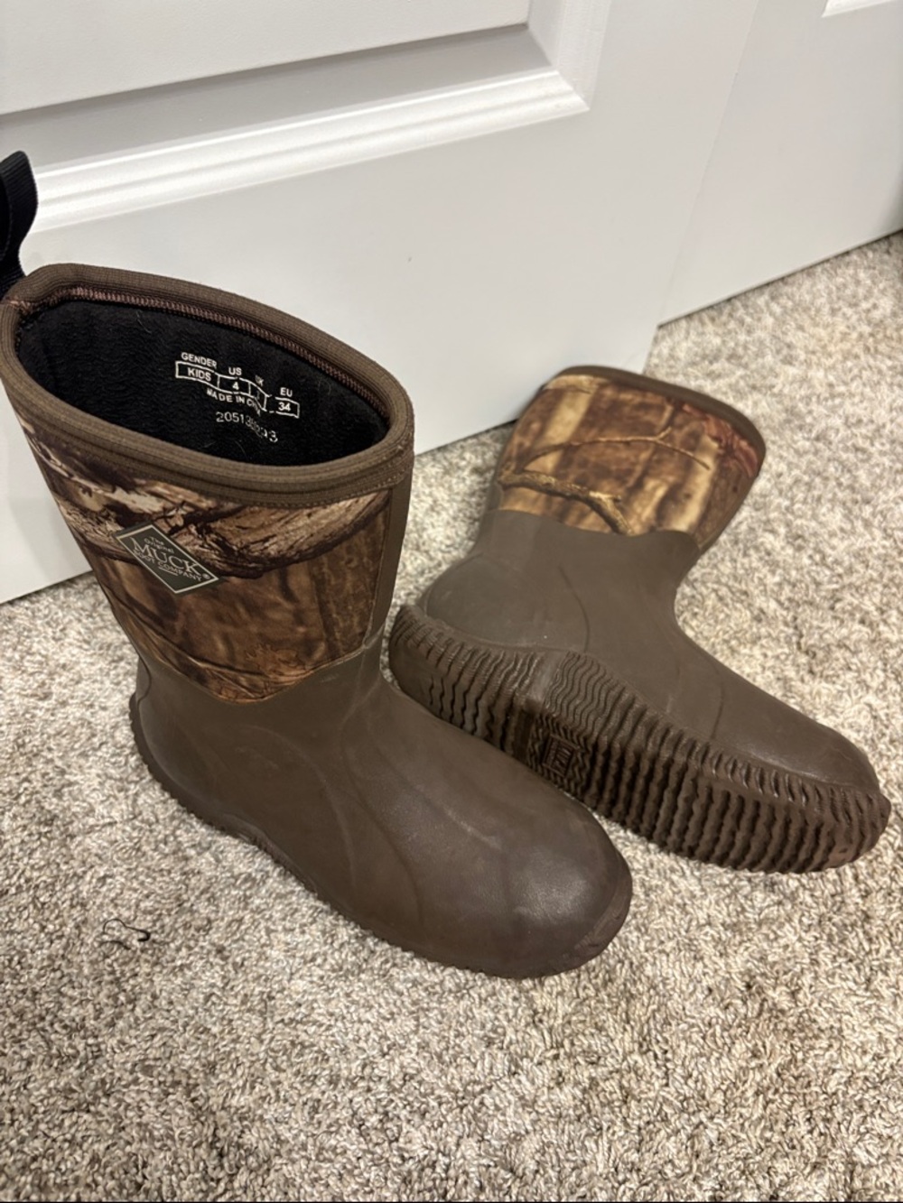 Realtree Muck Boot Brown Camo Waterproof Boots Kids